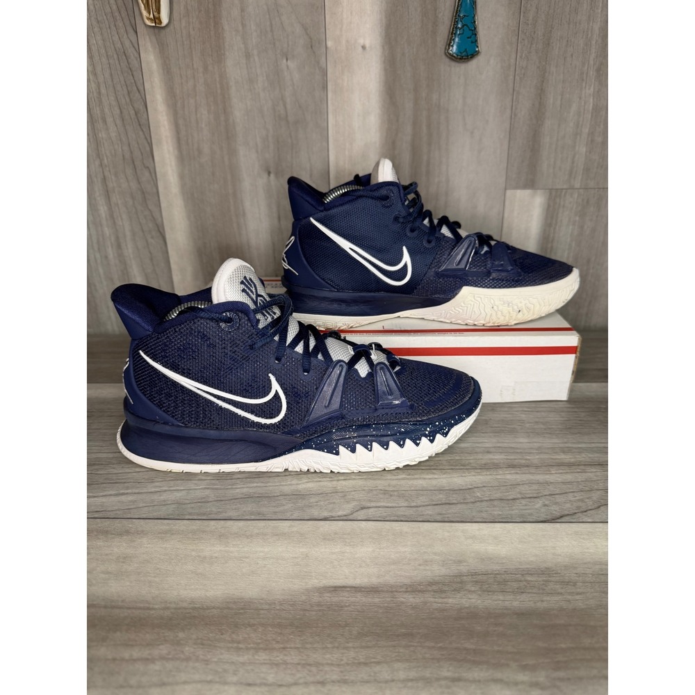 Nike Kyrie 7 Basketball Shoes Mens 8 Midnight Navy Excellent DA7767-402 Sneaker